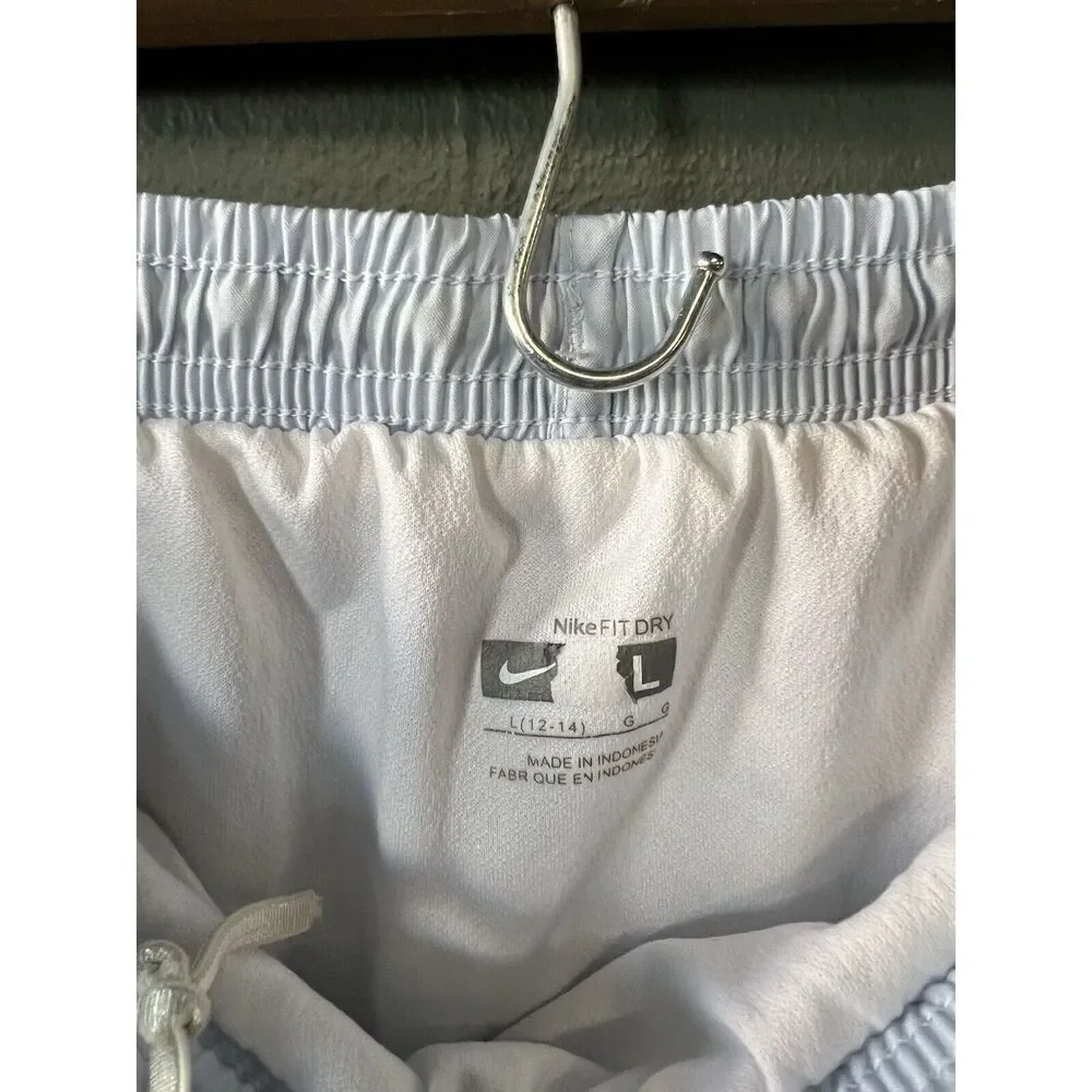 Nike Womens Blue Athletic Lined Running Shorts Size Large Dri-Fit